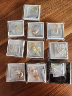 Gold-Tone Earrings Lot – 11 Pairs New in Box