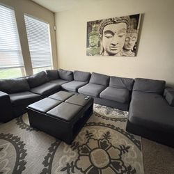 Wayfair Large Dark Gray 6 Pc Sectional Sofa 