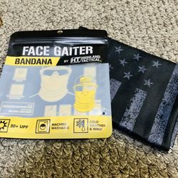 Face Gaiter Bandana Black And White American Flag!