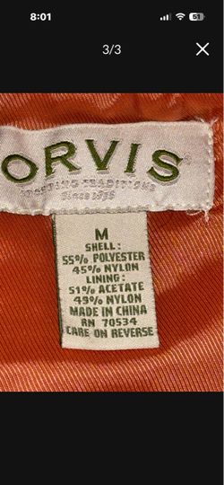 Orvis vest  Size Medium