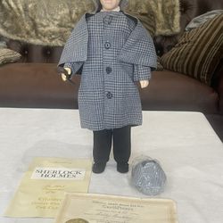 Effanbee 1983 limited edition Sherlock Holmes collectible doll W/ COA 16.5” Tall