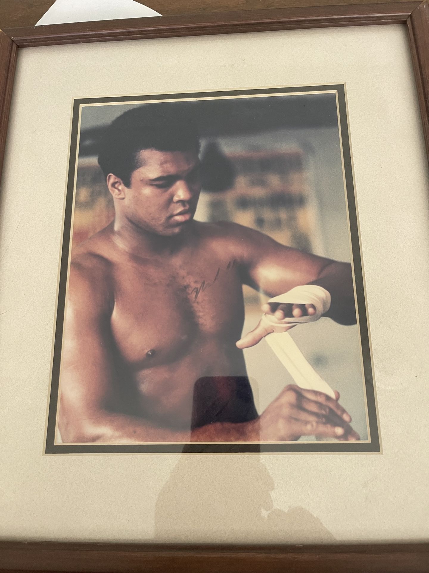 Muhammad Ali autograph picture In Frame