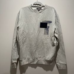 Express Men's Gray Graphic Fleece Crewneck Sweatshirt - S