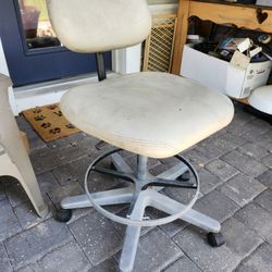 Old Heavy Duty Garage Workshop Shop Chair Mechanic Chair 