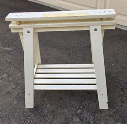1table 2 legs - White Wooden Folding Tray Table Stand