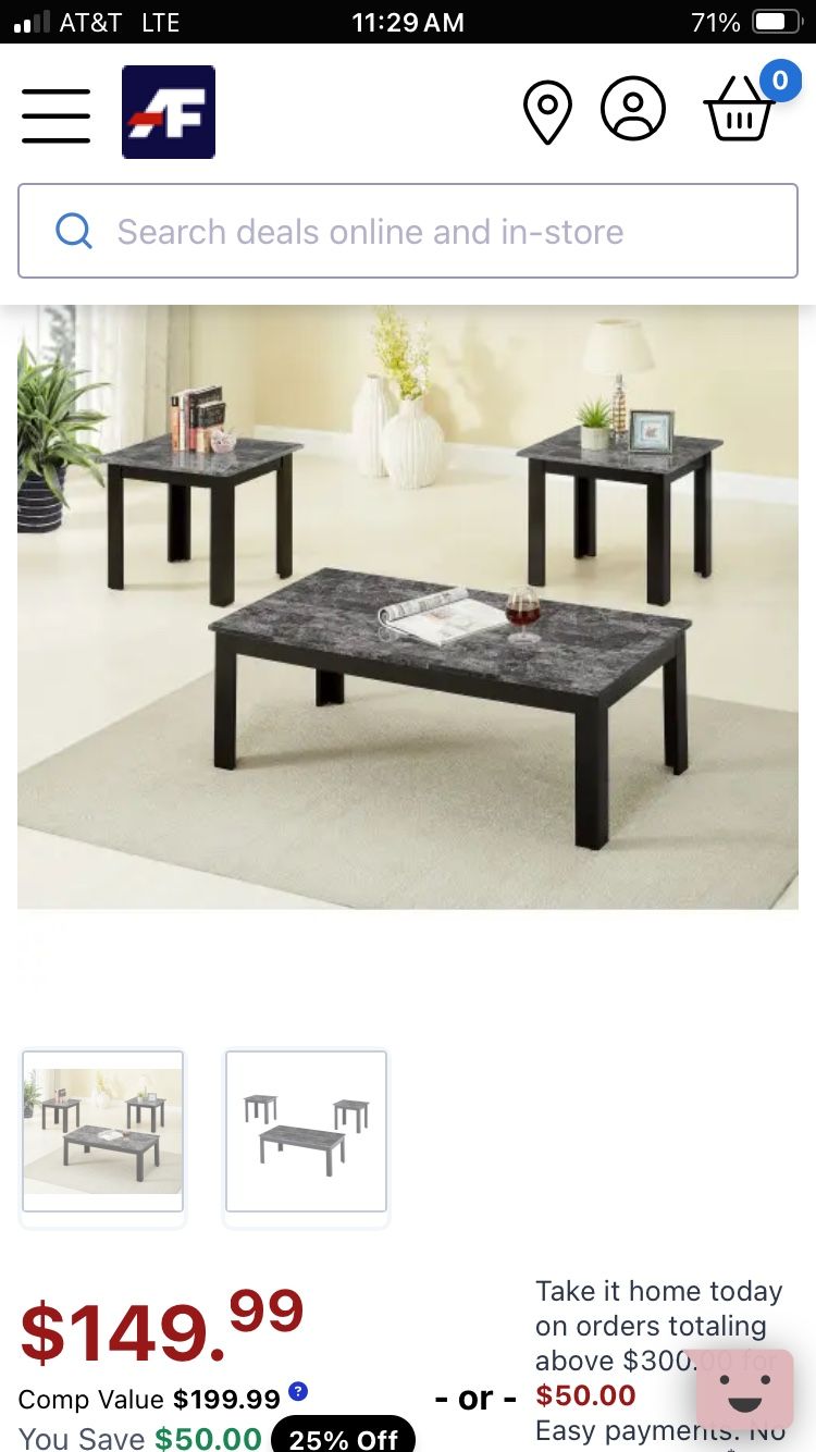 Coffee Table And 2 End Tables