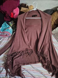 Meduim Love Tree Fringe Cardigan Vest