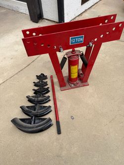 12 Ton Hydraulic Pipe Bender, 6 Dies 1/2"-2" Tube Manual Heavy Duty