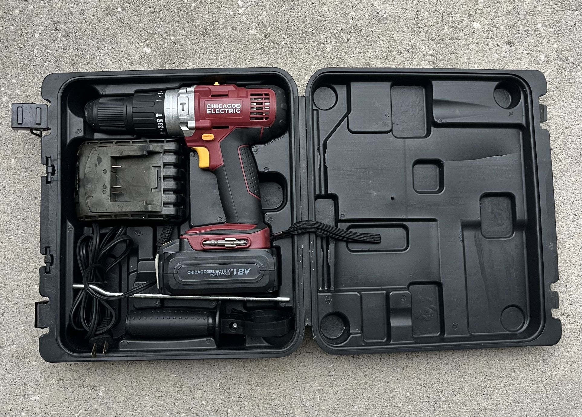 Chicago Electric 18V Cordless Drill Battery Charger Case