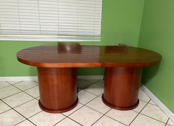Oval Cherry Wood Dining Conference Table