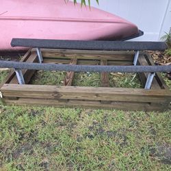 Heavy-Duty Wooden PWC / Jet Ski Stand with Carpeted Bunks – Like New