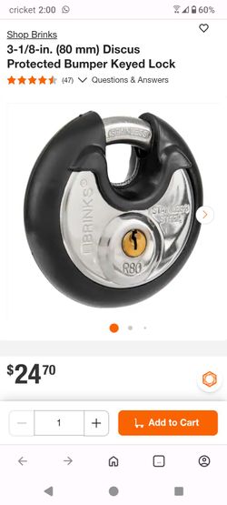 Candado Shop Brinks
3-1/8-in. (80 mm) Discus Protected Bumper Keyed Loc