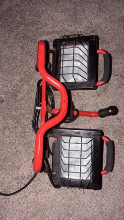 Heavy-Duty Dual-Head Halogen Work Light - Very Bright!
