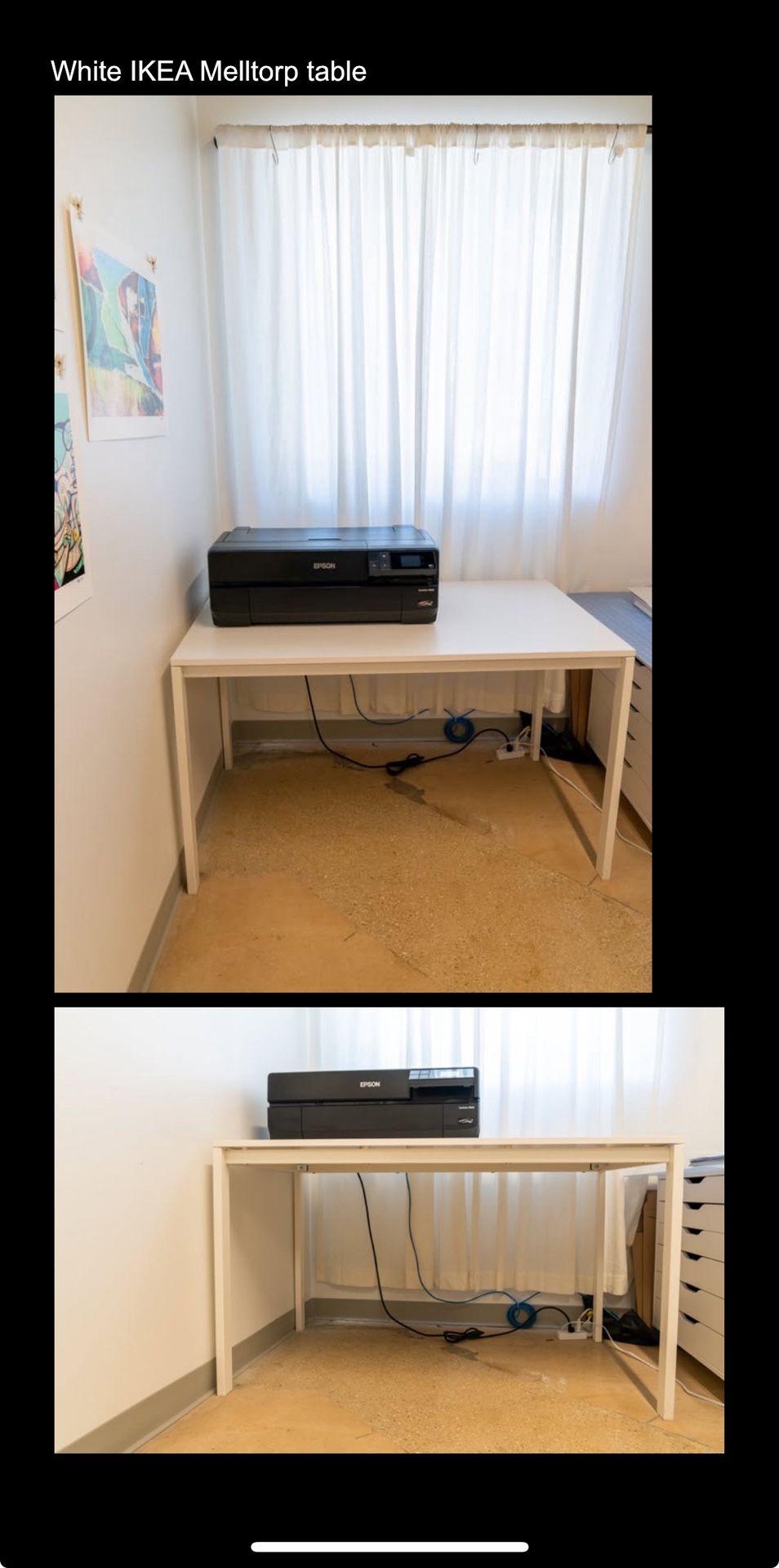 White IKEA Melltorp table