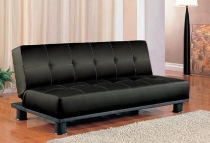 Brand New Sleek Black Leatherette Sofa Bed