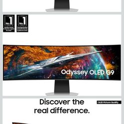 Samsung Odyssey OLED G9 G95SC 49" QD-OLED Gaming Monitor, Smart, Dual QHD, 240Hz, Curved, AMD Freestyle Premium Pro, G-Sync Compatible, Neo Quantum Pr