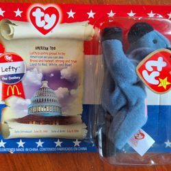 TY Beanie Babie Lefty The Donkey NEW