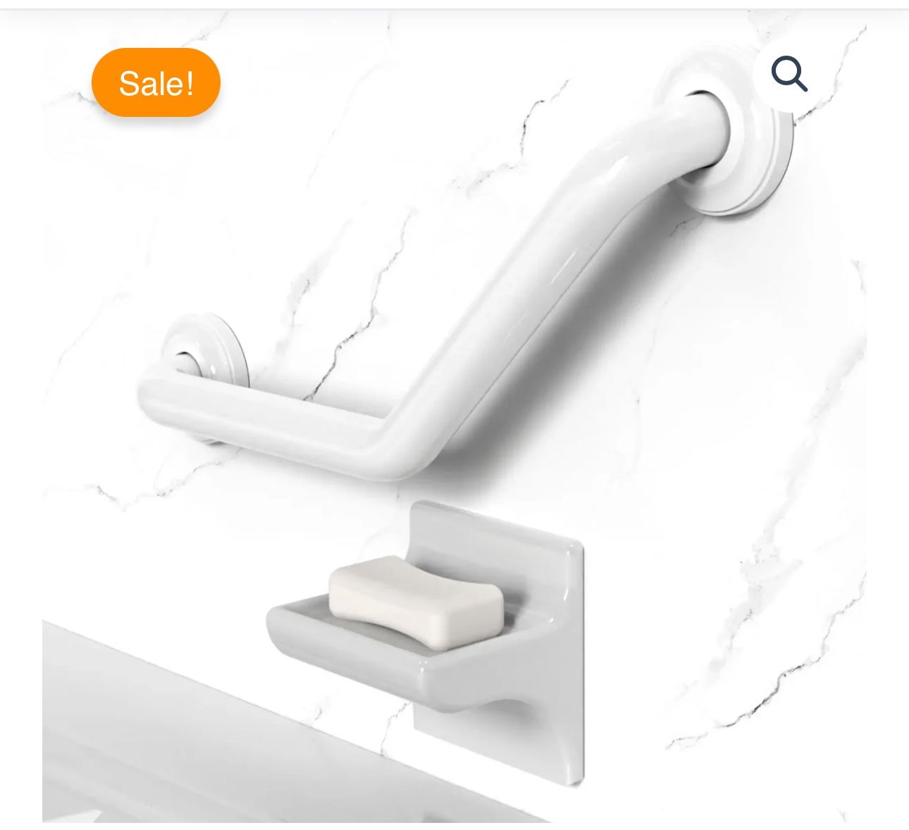 Angled 16” Bathroom Grab Bar (White Or Black)