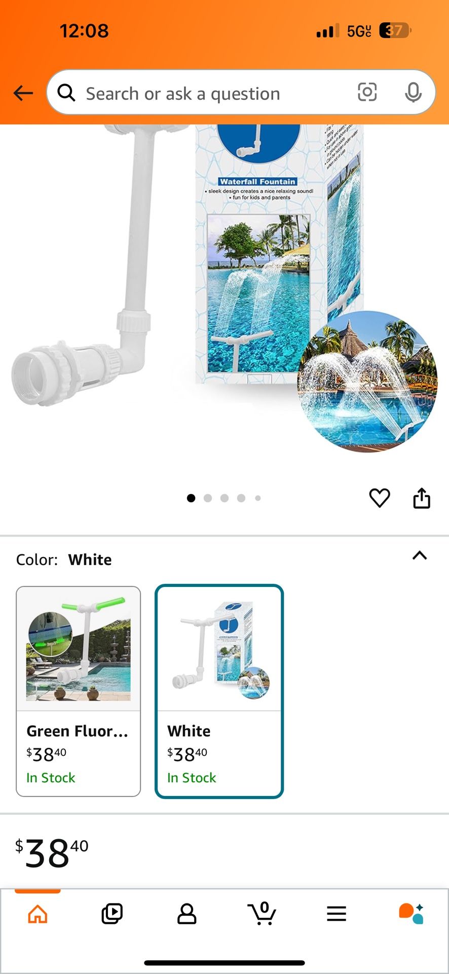 Pool Water Fountain for Above and In-Ground Swiming Pools: 2-in-1 Adjustable Dual Spray Pool Sprinkler Fountain, Above Ground Pool Cooler Waterfall, P