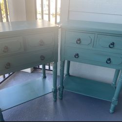 2 Green Night Stands or End Tables