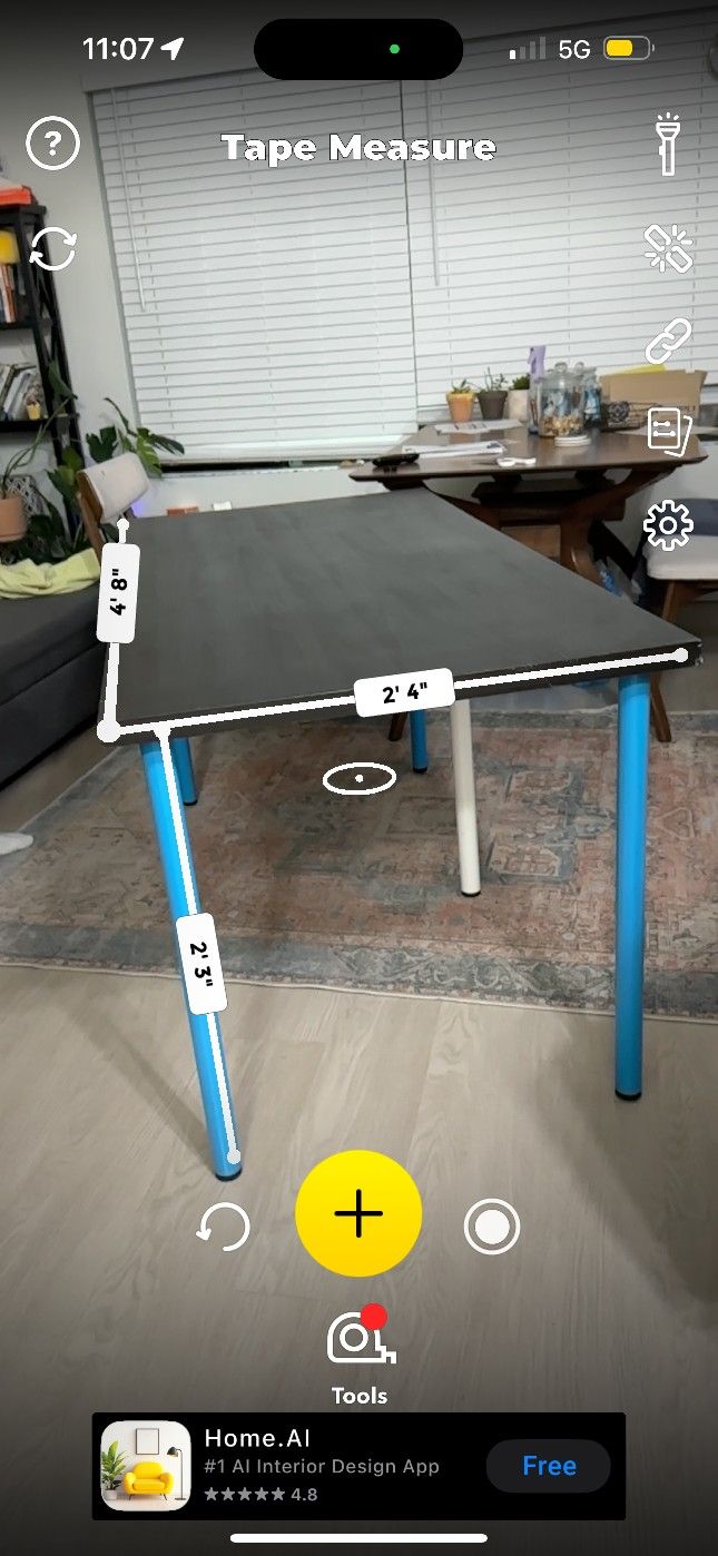 IKEA Desk with Blue & White Legs