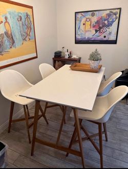 Mid century modern high top table and chairs