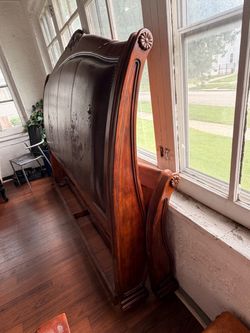 King Size Wood Sleigh Bed