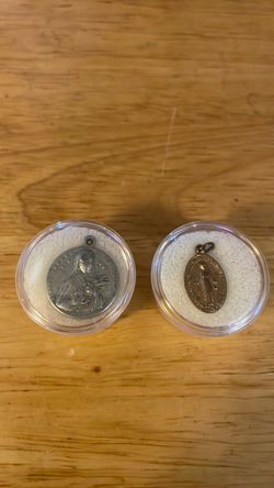 Religious Medal Pendants Set of 2