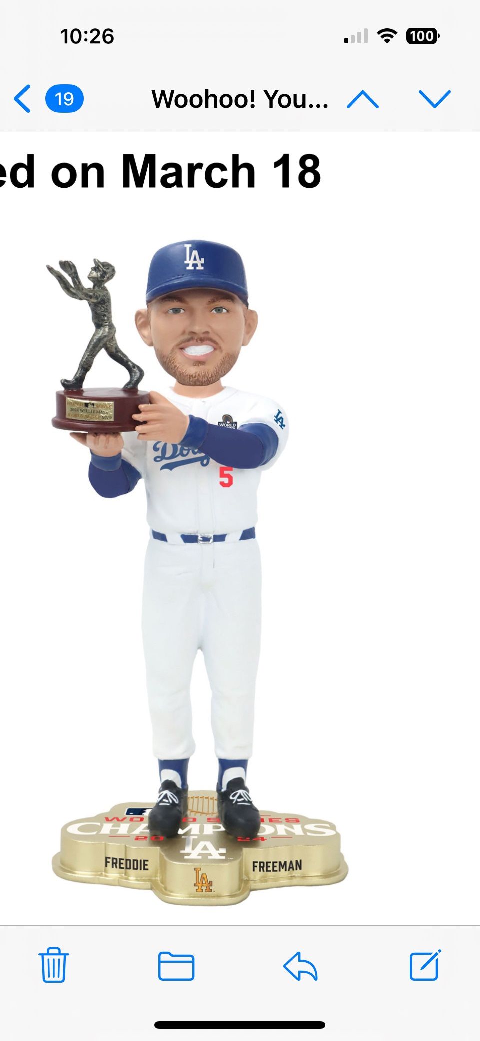 Freddy Freeman 2024 Mvp/2024 Bobble.