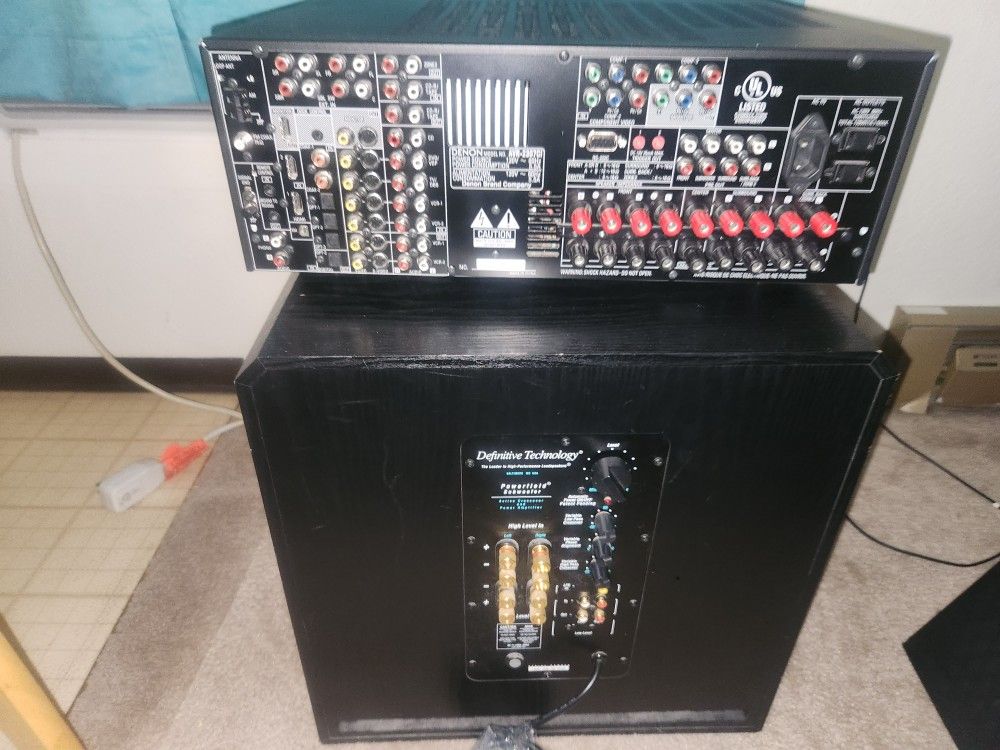 Denon Receiver &Difintive Technology15 In Subwoofer