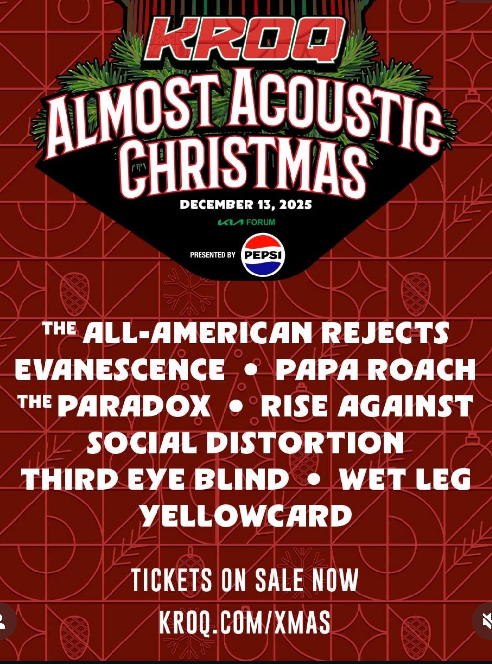 KROQ Almost Acoustic Christmas Ticket ,