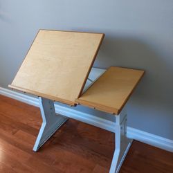 Kids Desk - Solid Wood & Metal, Adjustable, Storage, Flip-top