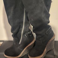SZ 6 (WMN) Custom Black SUEDE Boot