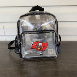 NFL Tampa Bay Buccaneers Clear Mini-Backpack (9”H x 7.5”W)