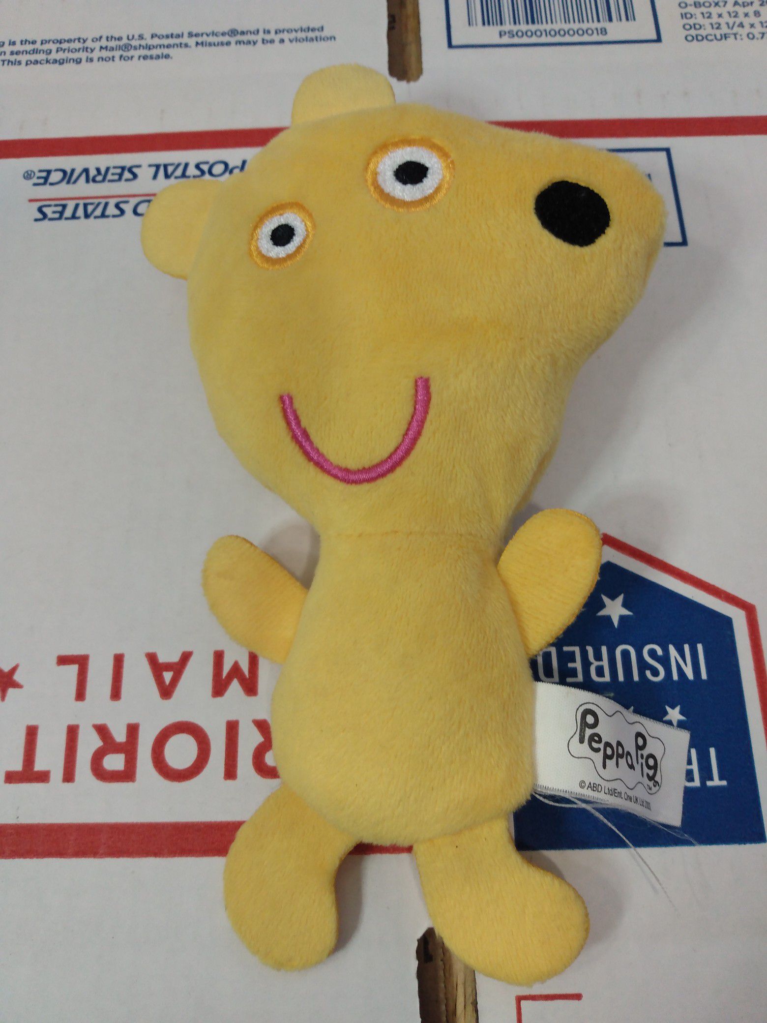 Peppa Pig plush yellow teddy bear soft toy stuffed animal doll 7"