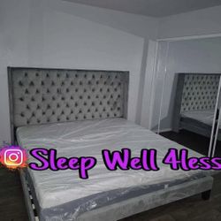 NI KING SIZE BED FRAME AND MATTRESS 