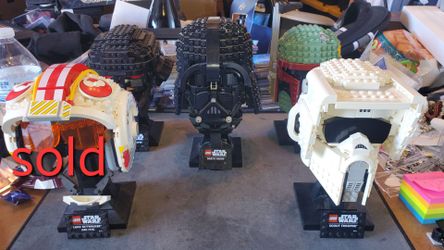 LEGO Star Wars Darth Vader & Scout Trooper Helmet Sets lot of 4