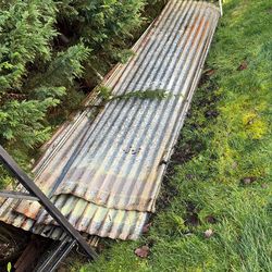 11 Vintage Rustic Corrugated Metal Roofing Panels 32” W X 14’ L