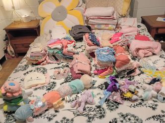 Large Lot of Baby Girl Clothes and Toys