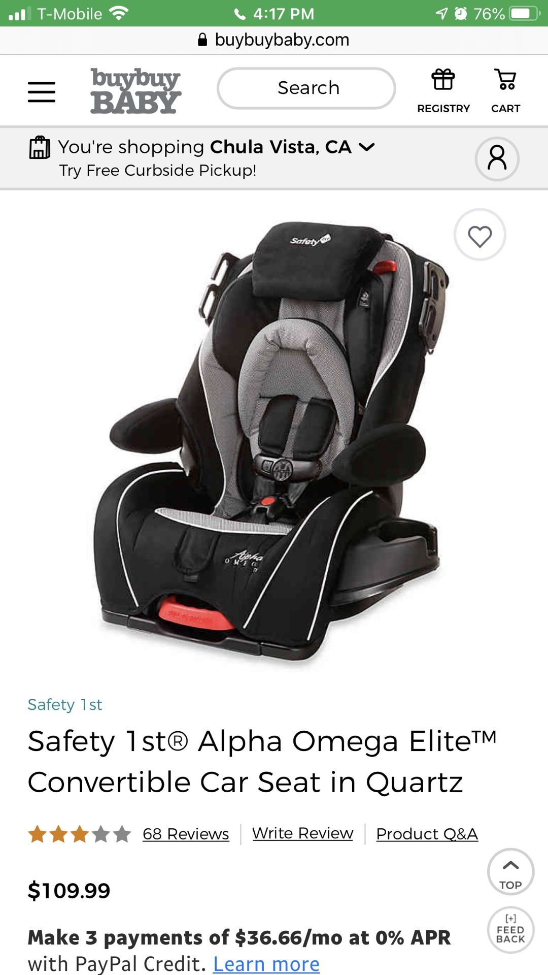 Reclining car seat for sale