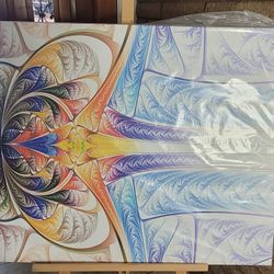 Designart Strange Fractal Abstract Digital Canvas Print 40"x30