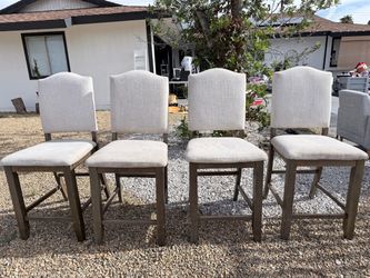 Set of 4 Upholstered Counter Height Bar Stools