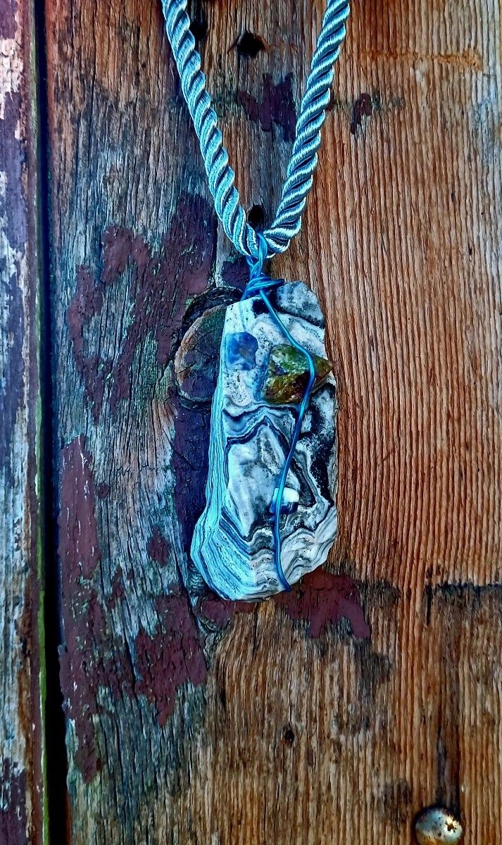 NEW UNIQUE DESIGNED NECKLACES JEWELRY RAW ORANGE CALCITE, BANDED, DOLOMITE BARITE!