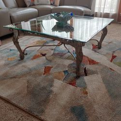 Wrought Iron Glass top Coffee table 