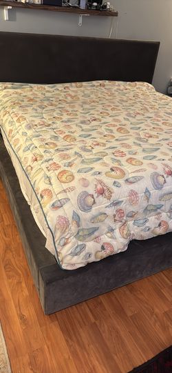 Vintage Cannon Seashell Double Sided Queen Size Quilted Comforter Bedding