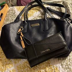Nautica’s Two Piece Bundle Set ( Shoulder Purse & Tri-Fold Wallet Set )