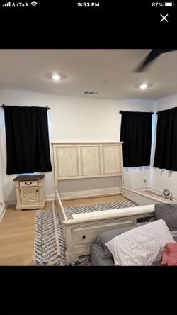 Cal King bed with two nightstands