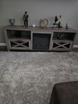 TV  console  with electric fireplace