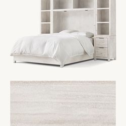 Restoration Hardware Laguna Bed W/ Cubby Headboard & Nightstand Tower Set 