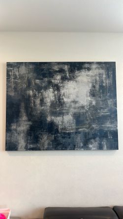 Z Gallerie Blue Glitter Canvas Art